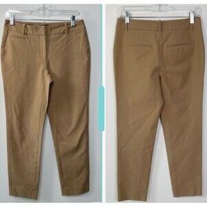 White House Black Market Slim Ankle Trouser Slacks Pants Pockets Khaki Size 4R